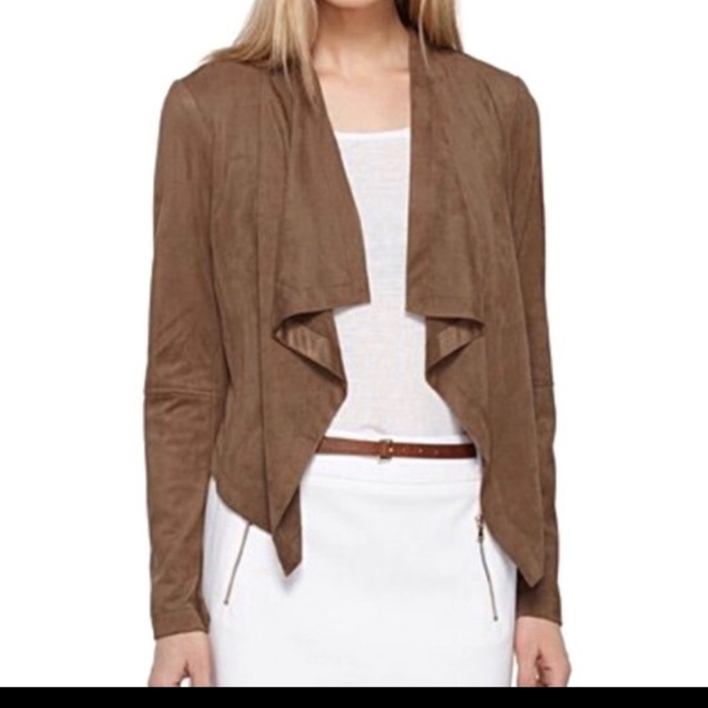 Open Front Faux Suede Jacket M